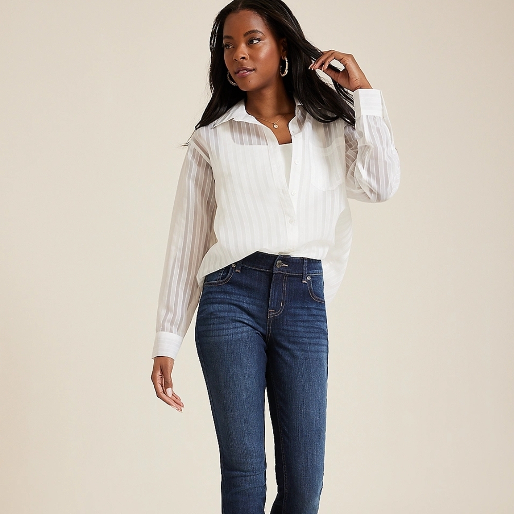 Maurices M Jeans Slim Boot Cut Mid Rise Dark Wash 6 Short 116562